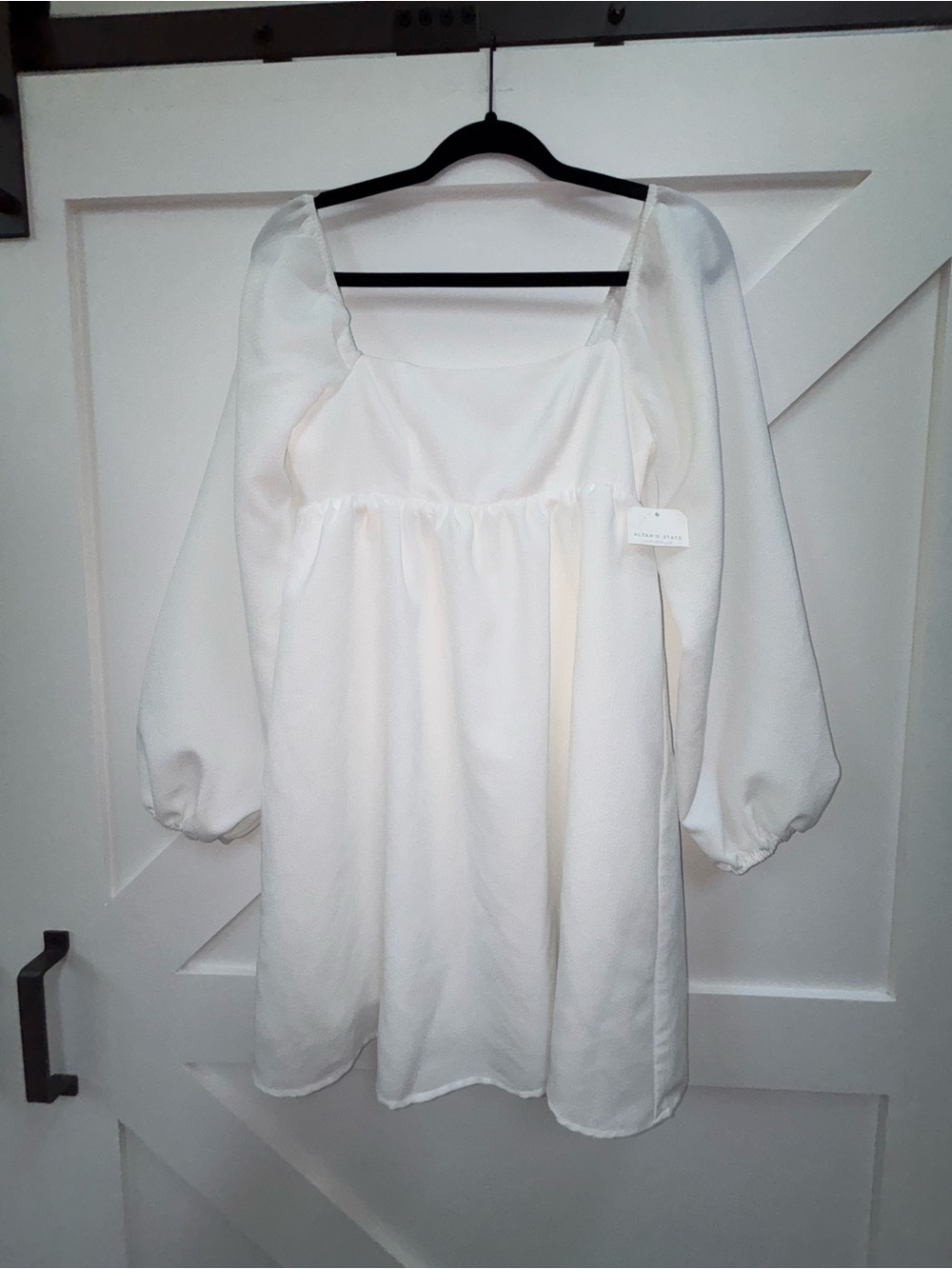 Altar'd State Cream Puff-Sleeve Babydoll Dress